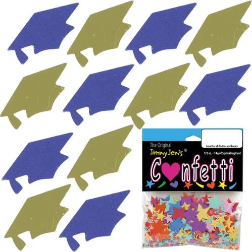 Vista 36 de Confetti Grad Cap Negro, Azul Marino Combo - 2 bolsas de media onza (1 oz)