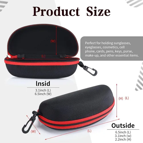 Vista 2 de Yunsailing 24 Pack Hard Shell Sunglasses Case Zipper Eyeglasses Case Glasses Storage Unisex Protective Travel Sunglass Organizer with Portable Clip