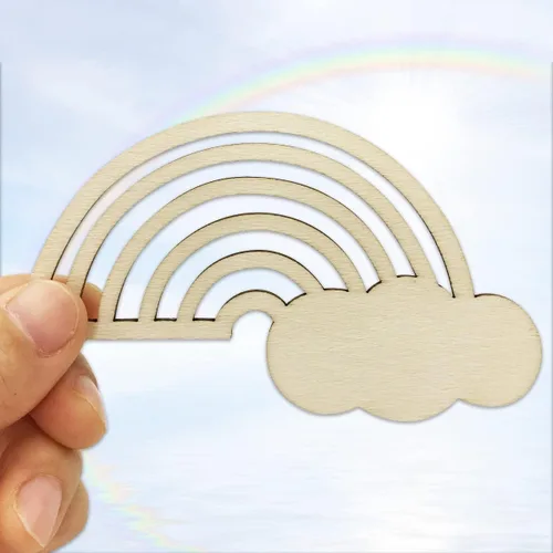 Vista 7 de 30 piezas de madera de arco iris, manualidades, recortes de madera sin terminar, discos de madera para proyectos de bricolaje para niños, decoración