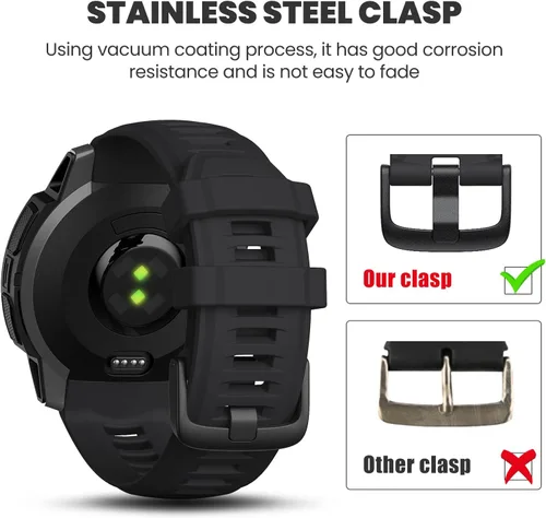 Vista 3 de NotoCity Band for Garmin Instinct 2 Watchband Instinct 2 Solar Wristband 22mm Soft Silicone Replacement Watch Strap Compatible with Instinct 2 Solar