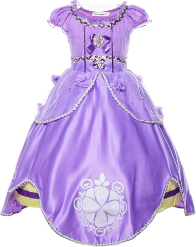 Vista 2 de JerrisApparel Disfraz de princesa para niñas hasta el suelo para fiesta de cumpleaños
