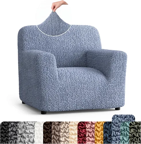 Vista 18 de PAULATO BY GA.I.CO. Funda para Silla - Funda para Sillón - Funda para Sillón - Funda de Tela Suave - Protector de Muebles Elegante de Ajuste Ceniza