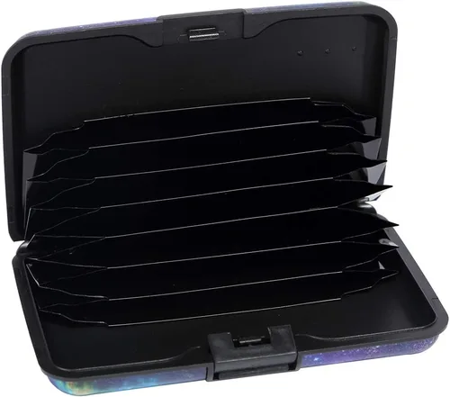 Vista 6 de Cartera de metal para tarjetas de crédito en aluminio con bloqueo RFID para hombres y mujeres