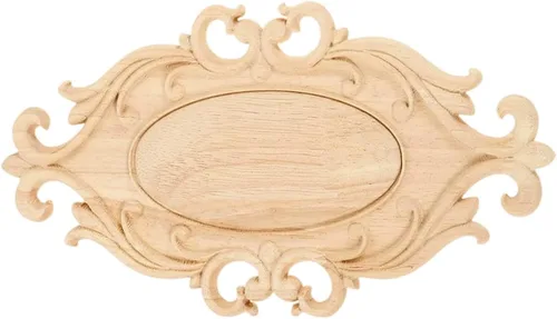 Vista 12 de Apliques de madera, 1 calcomanía tallada de madera tallada para decoración central para puerta, gabinete, pared, techo, armario, chimenea