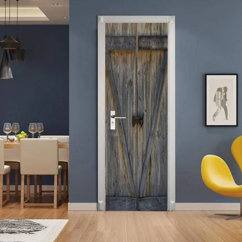 Vista 76 de Adhesivos 3D para puerta, murales para despegar y pegar, puerta de madera, papel tapiz autoadhesivo, extraíble, PVC, impermeable, póster para Puerta