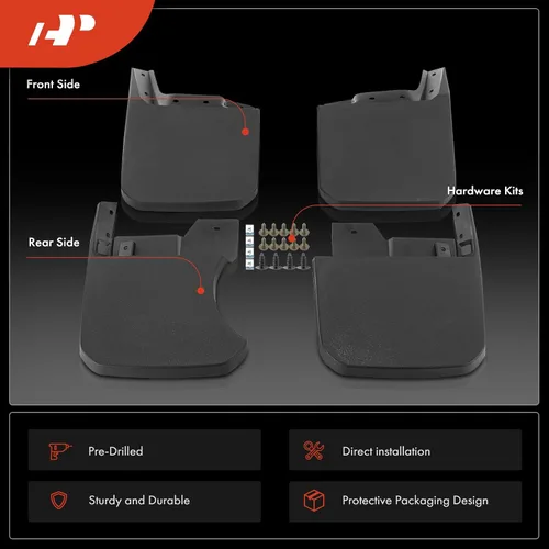 Vista 3 de A-Premium Aletas de barro, no requiere taladrar protectores contra salpicaduras con accesorios Compatible con Jeep Gladiator 2023-2024 Crew Cab