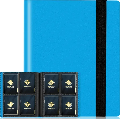 Vista 23 de Carpeta de cartas de 4 bolsillos para 160 fundas, carpeta de cartas álbum para colección de cartas intercambiables para cartas deportivas, cartas