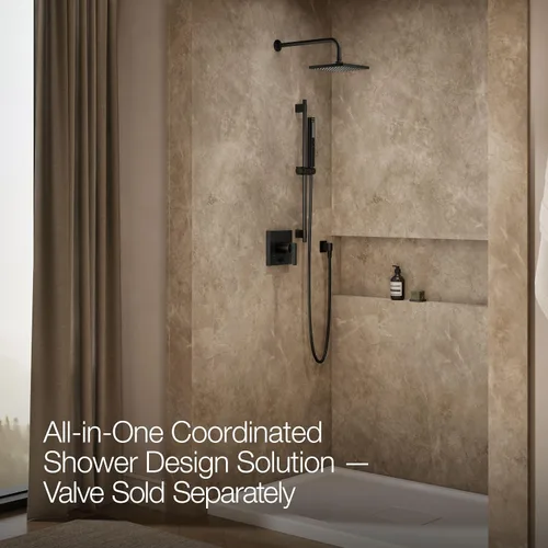 Vista 5 de Kohler K-26273-G-BL Honesty - Kit de ducha con cabezal de ducha, ducha de mano y molduras, 1.75 gpm, negro mate
