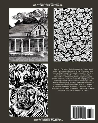 Vista 2 de Country Farm A Calming Journey Adult Coloring Book