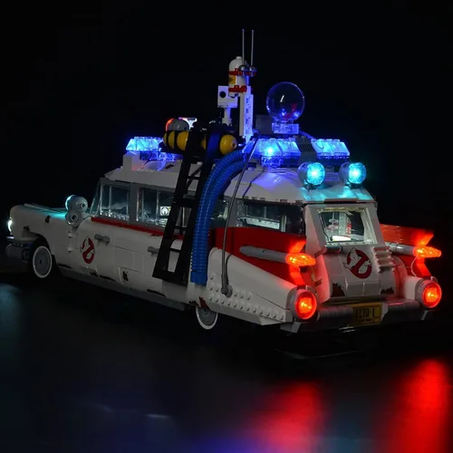 Vista 5 de RC con kit de luz LED de sonido compatible con Lego 10274, kit de iluminación de construcción para (Ghostbusters ECTO-1) modelo de bloques de Rc Con