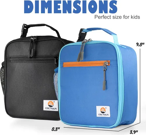 Vista 2 de CaCTOUR Lonchera para Niños, 2 Paquetes Bolsa de Almuerzo Aislada para Niñas y Niños, Bolsa Suave Mini Enfriador Regreso a la Escuela Bolsa