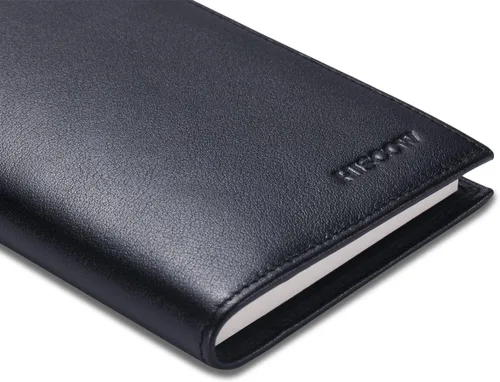 Vista 5 de HISCOW Funda minimalista para chequera, cuero de grano completo