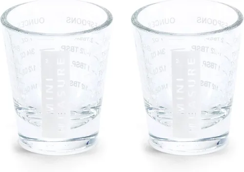 Vista 10 de Kolder Mini Medidor de Vidrio Pesado, 20 Medidas Incrementales Multiusos para Líquidos y Secos Vaso Medidor de Chupito, Verde, Juego de 2