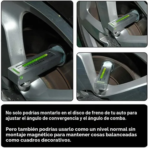 Vista 4 de Herramienta de calibre magnético ajustable, herramienta de alineación de camber, herramienta de alineación de rueda de puntal para reparación