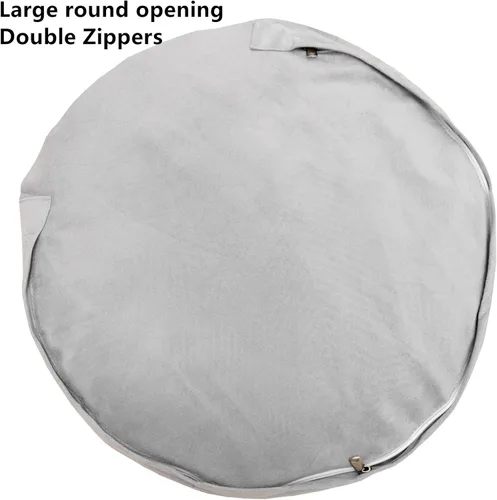 Vista 9 de Asuprui Puf otomano para el suelo, reposapiés otomano, sin relleno, 20 x 20 x 12 pulgadas, asiento redondo, puf, silla plegable, almacenamiento