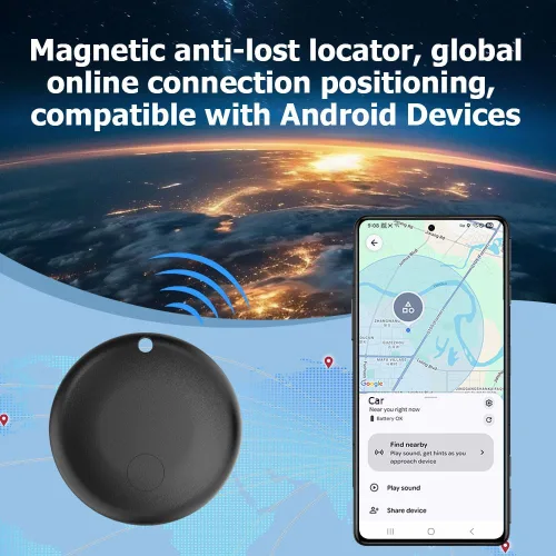 Vista 2 de Undetectable GPS Tracker for Vehicles Work with Built-in APP (Compatible with Android Device),Mini Car Tracker Tag With Magnet Global