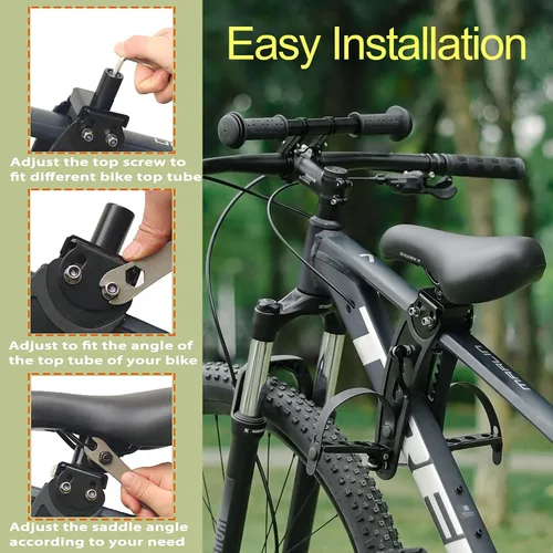 Vista 7 de Kid Bike Seat Front Mounted and Handlebar for Mountain Bike Parent-Child Cycling, Child Bicycle Seat&Child Handlebar for All Adult MTB Bike