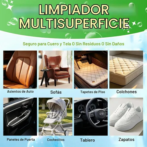 Vista 8 de Kit de limpiador de espuma para interior del automóvil, limpiador multifuncional de detalles automático con cepillo y toalla, asientos de automóvil
