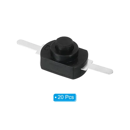 Vista 3 de PATIKIL Interruptor de botón de pestillo, 20 piezas de pin recto de encendido/apagado automático DC 30V 1A Micro interruptor de control para Negro
