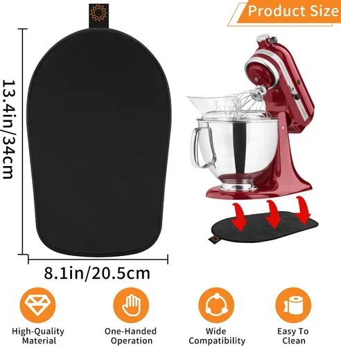 Vista 3 de Alfombrilla deslizante para mezclador Kitchenaid, alfombrilla deslizante para mover el mezclador, almohadilla compatible con mezclador Kitchenaid