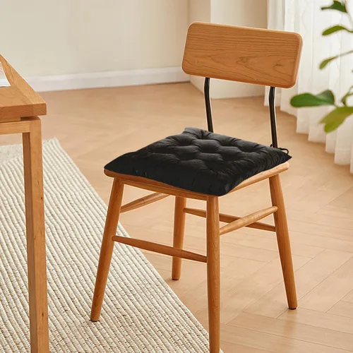 Vista 6 de Juego de 2 cojines para sillas de comedor con lazos, almohadilla antideslizante para silla de cocina para interior y tapete de asiento de comedor