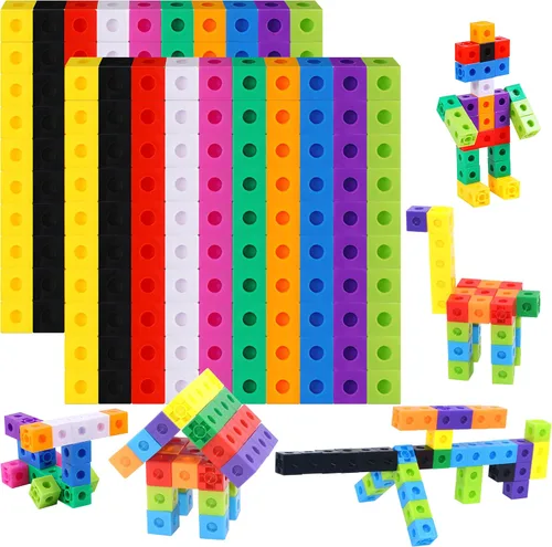 Vista 8 de SpriteGru - Juego de 100 cubos de enlace matemático, cubos matemáticos manipulativos que se conectan y cuentan, bloques de construcción