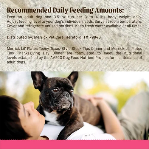 Vista 11 de Merrick Lil’ Plates Duos de Cena Sin Granos, Almuerzos Blandos Naturales para Perros Pequeños, Variedad de Carne de Res y Pavo - (Paquete de 1) 1.2