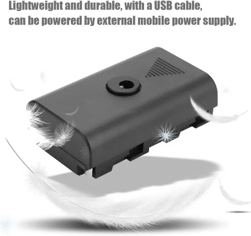 Vista 5 de NPF - Fuente de alimentación externa de batería ficticia, acoplador de batería ficticia para NPF550 F570 F770 F750 F970 F990 con cable USB