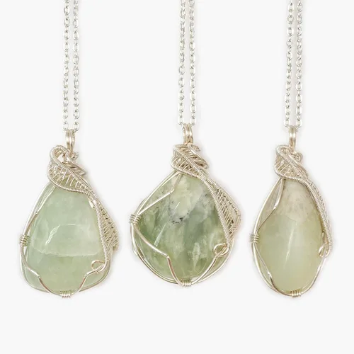 Vista 23 de Collar de cristal de piedra natal alternativo para mujer y hombre - plateado