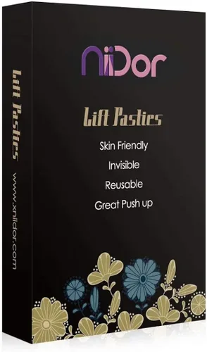 Vista 8 de Niidor Nipplecovers Breast Lift Petals Brown Silicone bra Push up Adhesive Reusable Pasties for Women