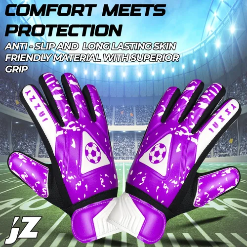 Vista 2 de Guantes de portero juvenil con doble protección para la muñeca, material de látex antideslizante