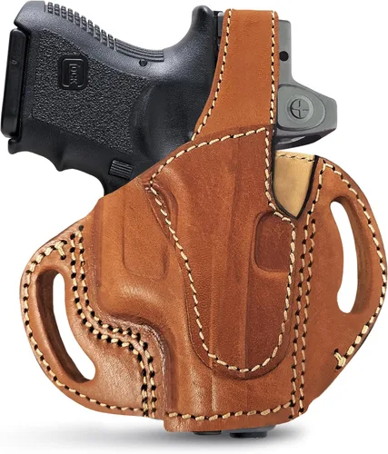 Vista 11 de OWB - Funda de piel con cinturón ambidiestro, funda universal OWB. Se adapta a pistolas subcompactas de 0.354 in, funda de cuero Taurus G2C/G3C.