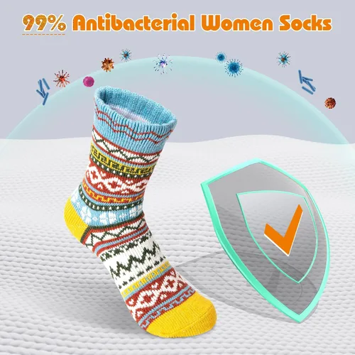 Vista 3 de HiTauing Paquete de 10 calcetines para mujer, calcetines de lana de invierno, regalos para mujer, suaves, cálidos, gruesos, acogedores, calcetines