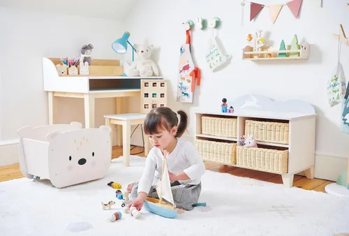 Vista 8 de Tender Leaf Toys - Sailaway Boat - Juego educativo de barco de vela de madera con 2 figuras de animales para niños, promueve el juego imaginativo