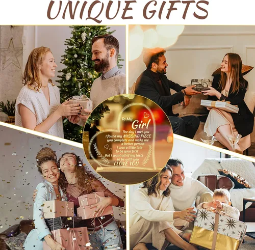 Vista 8 de Regalos románticos para novia, para mi novia, luz nocturna grabada, regalos "I Love You" para ella, lindos regalos de aniversario de cumpleaños