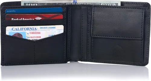 Vista 2 de Alpine Swiss - Cartera de piel con cremallera para hombre, cierre de cremallera