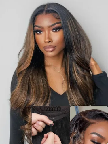 Vista 17 de Nadula Pre Everything Body Wave 13x4 Peluca de encaje frontal con cabello humano, onda corporal, con cordón elástico, sin pegamento, pre-arrancada