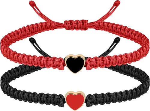 Vista 10 de Pulseras a juego para parejas de novio y novia, pulsera elástica ajustable de amistad para él y ella