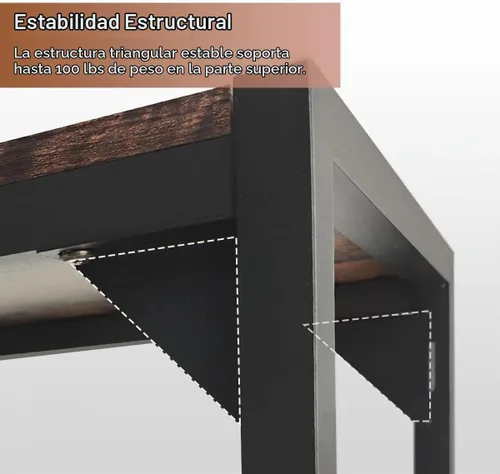 Vista 3 de Mesa consola estrecha industrial de 33 pulgadas, mesa de sofá para entrada, mesa de sofá, mesa auxiliar de entrada para pasillo, sala de estar