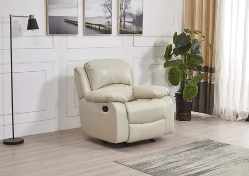 Vista 9 de Betsy Furniture Sofá reclinable de piel sintética con consola 8018, varios colores (beige, sofá biplaza)