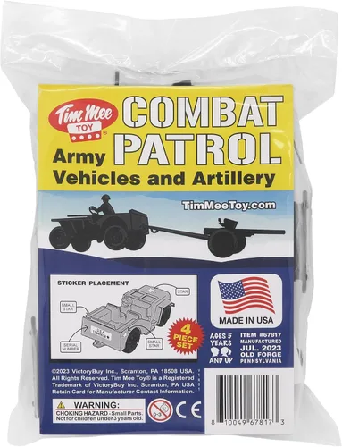 Vista 7 de TimMee Combat Patrol Willys & Artillery - Juego negro de 4 piezas fabricado en Estados Unidos