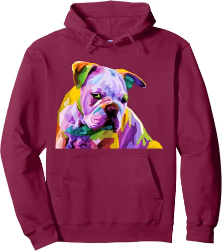 Vista 14 de Sudadera con capucha de bulldog británico inglés para dueños de perros, Negro, S