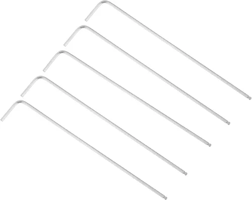Vista 8 de uxcell Llave hexagonal de extremo de bola de 1/4", herramienta de reparación de brazo largo en forma de L 40Cr, SAE 5 piezas