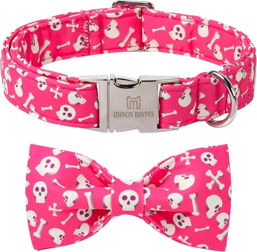 Vista 10 de Collar de perro a cuadros de búfalo amarillo otoñal con pajarita elegante Otoño-Lazo-Cuadros Amarillo