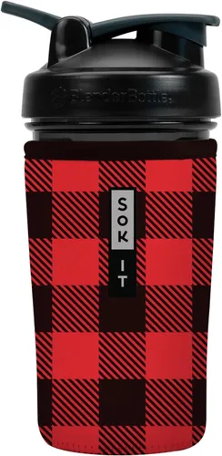 Vista 26 de Sok It BotlSok Botella Mezcladora de Proteínas con Funda Aislante de Neopreno (Floral Abstracto, Se Ajusta a Mezcladoras de 24oz)