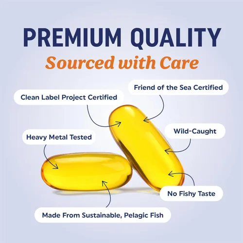 Vista 3 de Aceite de pescado DHA Omega 3 de triple fuerza 3600 mg Más de 2100 mg de ácidos grasos omega-3 con 860 mg de DHA 1300 mg EPA Los mejores