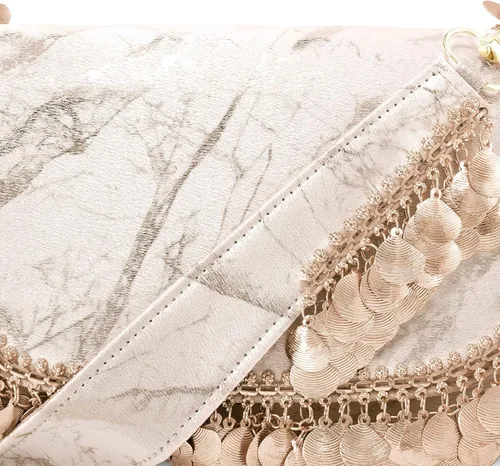 Vista 7 de Aheli Bolsos de mano de oro rosa para mujer bolsos de noche hechos a mano C99C Rose gold talla única