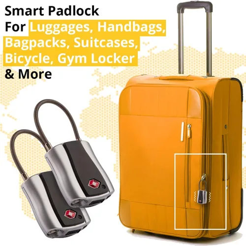 Vista 4 de tag8 Dolphin - Candado inteligente (paquete de 1), compatible con la TSA para maleta y equipaje con alarma, candado Bluetooth sin llave para maleta