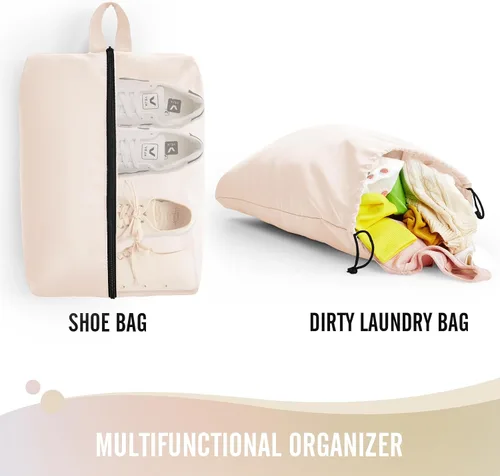 Vista 5 de Veken - Juego de 6 cubos de embalaje para maletas, bolsas organizadoras de viaje para equipaje de mano, juego de bolsas organizadoras de maleta