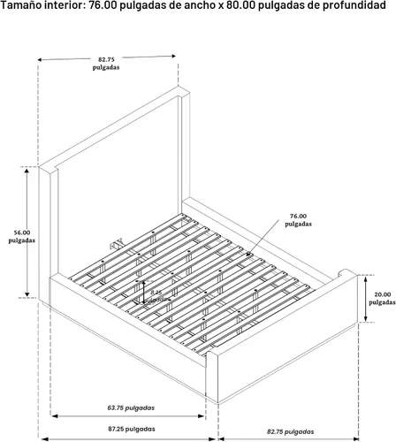Vista 3 de Coaster Home Furnishings - Nala - Madera - Cama de plataforma tipo trineo tapizada con cabecero con respaldo de ala, acolchado de espuma y base